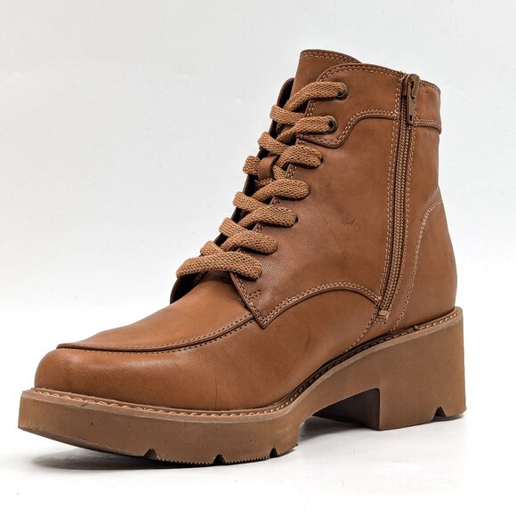 Naturalizer Women Catherine Brown Vegan Leather Lace-up Combat Boots size 9 - Picture 3 of 11